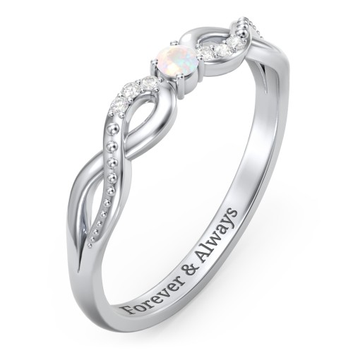 Double Infinity Gemstone Ring with Accents