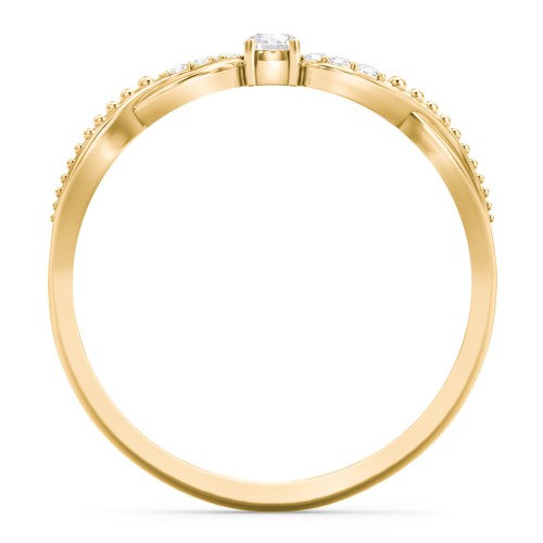 Double Infinity Gemstone Ring with Accents – 18K Gold Plated Silver with Lab Diamond