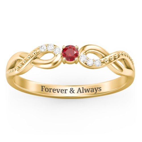 Double Infinity Gemstone Ring with Accents