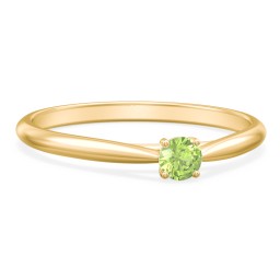 Classic Solitaire Sparkle Ring in 18K Gold Plated Silver with Peridot