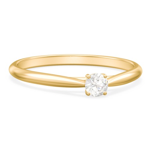 Classic Solitaire Sparkle Ring – 18K Gold Plated Silver with Cubic Zirconia