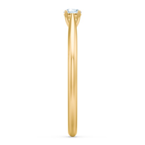 Classic Solitaire Sparkle Ring – 18K Gold Plated Silver with Aquamarine