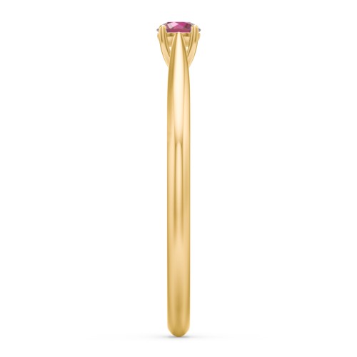 Classic Solitaire Sparkle Ring – 18K Gold Plated Silver with Ruby