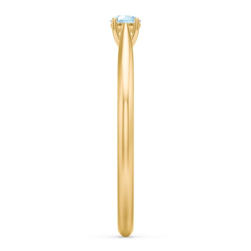 Classic Solitaire Sparkle Ring – 18K Gold Plated Silver with Blue Topaz