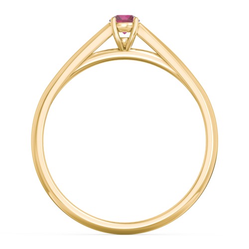 Classic Solitaire Sparkle Ring – 18K Gold Plated Silver with Ruby
