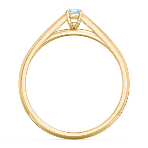 Classic Solitaire Sparkle Ring – 18K Gold Plated Silver with Blue Topaz