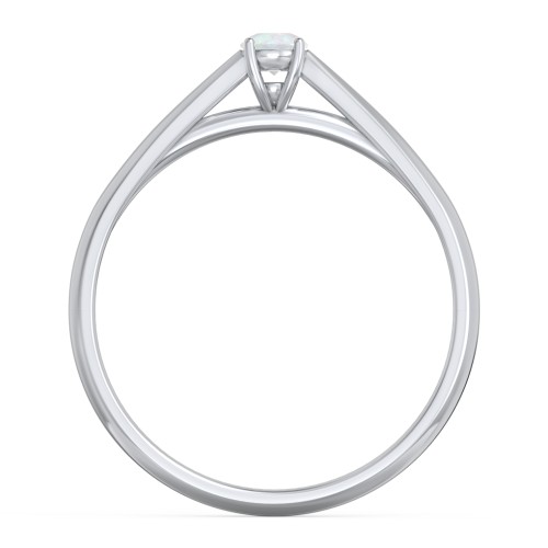 Classic Solitaire Sparkle Ring – Sterling Silver with Opal