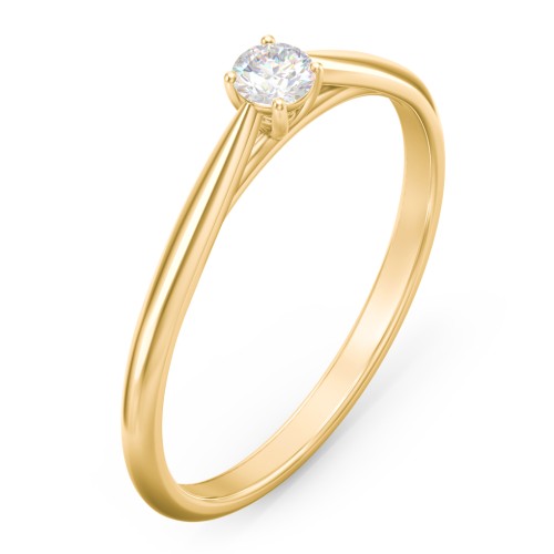 Classic Solitaire Sparkle Ring – 9kt Yellow Gold with Diamond