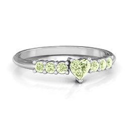 Beaming with Love Ring in 925 Sterling Silver with Peridot