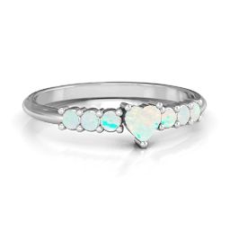 Beaming with Love Ring in 925 Sterling Silver with Opal