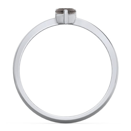 Solitaire Heart Gemstone Ring with Tapered Knife Edge Band