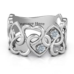 Your Heart and Mine Ring in 925 Sterling Silver with Cubic Zirconia