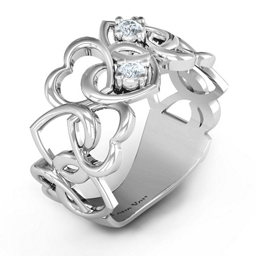 Your Heart and Mine Ring – Sterling Silver with Cubic Zirconia