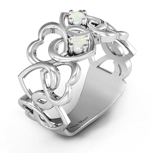 Your Heart and Mine Ring – Sterling Silver with Opal