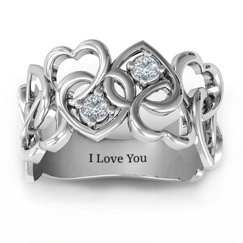 Your Heart and Mine Ring – Sterling Silver with Cubic Zirconia
