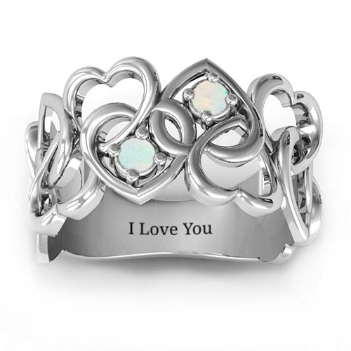 Your Heart and Mine Ring – Sterling Silver with Opal