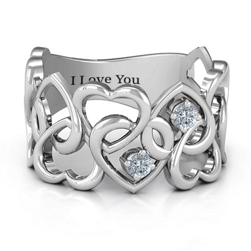 Your Heart and Mine Ring – Sterling Silver with Cubic Zirconia
