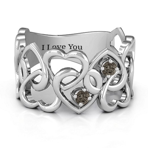 Your Heart and Mine Ring – Sterling Silver with Smokey Quartz