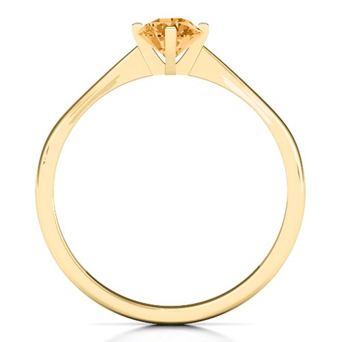 Classic Round Solitaire Ring – 9kt Yellow Gold with Citrine