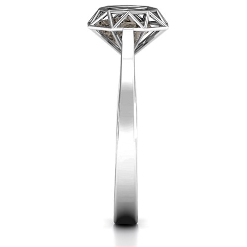 Diamond Cage Ring with Encased Heart Stones