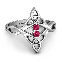 Celtic Sparkle Ring with Interwoven Infinity Band