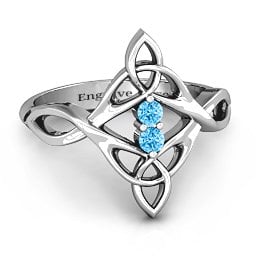 Celtic Sparkle Ring with Interwoven Infinity Band