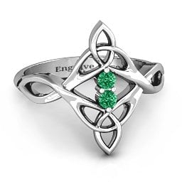 Celtic Sparkle Ring with Interwoven Infinity Band