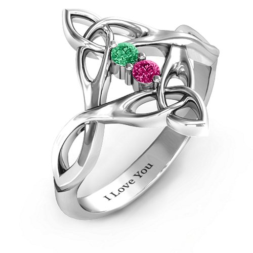 Celtic Sparkle Ring with Interwoven Infinity Band