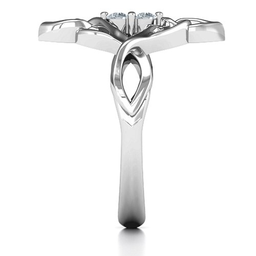 Celtic Sparkle Ring with Interwoven Infinity Band – Sterling Silver with Cubic Zirconia