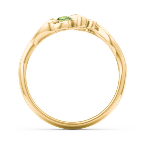 Swirl of Style Birthstone Ring – 18K Gold Plated Silver with Peridot