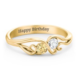 Swirl of Style Birthstone Ring in 18K Gold Plated Silver with Citrine and Cubic Zirconia