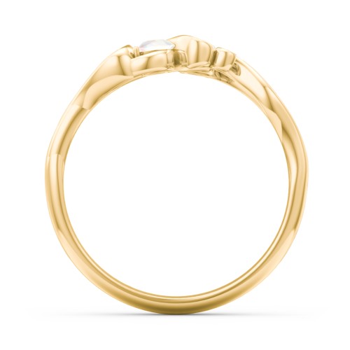 Swirl of Style Birthstone Ring – 18K Gold Plated Silver with Opal