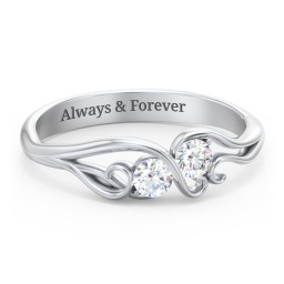 Swirl of Style Birthstone Ring in 925 Sterling Silver with Lab Diamond