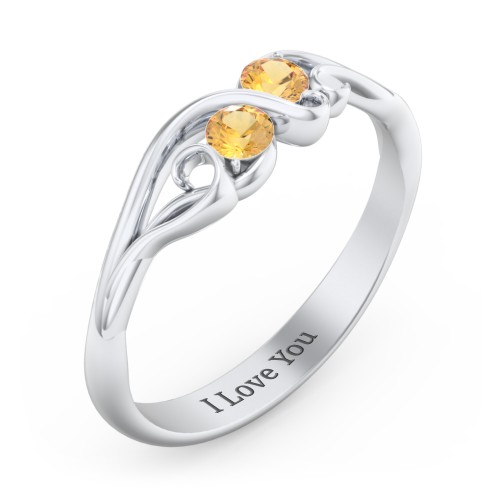 Swirl of Style Birthstone Ring – Sterling Silver with Citrine
