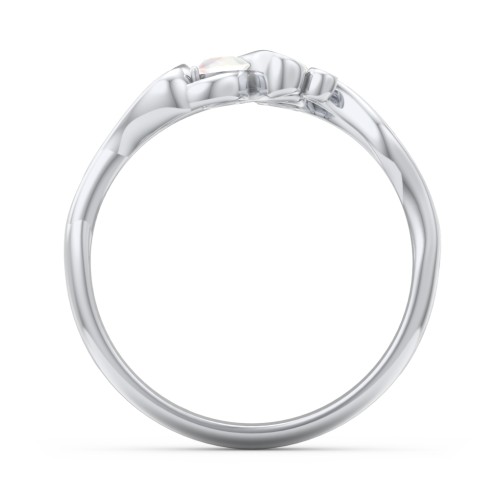 Swirl of Style Birthstone Ring – Sterling Silver with Opal