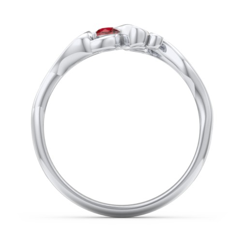 Swirl of Style Birthstone Ring – Sterling Silver with Garnet