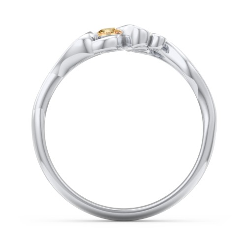 Swirl of Style Birthstone Ring – Sterling Silver with Citrine and Cubic Zirconia