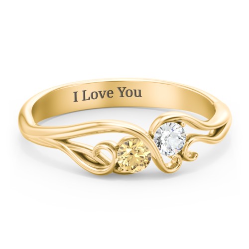 Swirl of Style Birthstone Ring – 9kt Yellow Gold with Citrine and Cubic Zirconia