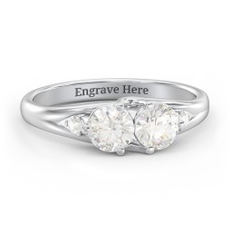 Darling Duo Double Gemstone Ring in 925 Sterling Silver with Cubic Zirconia