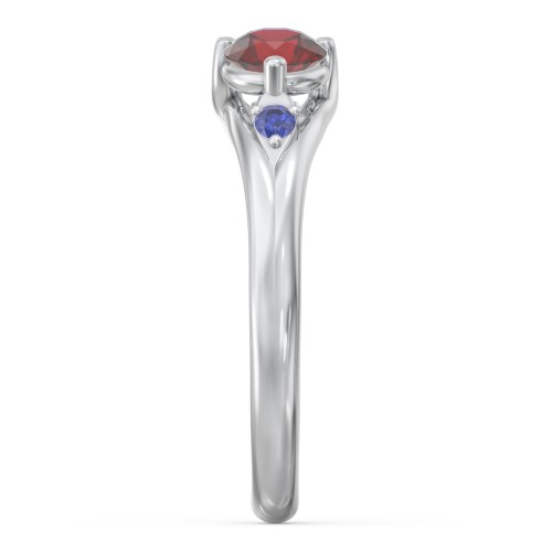 Darling Duo Double Gemstone Ring – Sterling Silver with Blue Sapphire and Garnet