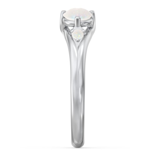Darling Duo Double Gemstone Ring – Sterling Silver with Opal