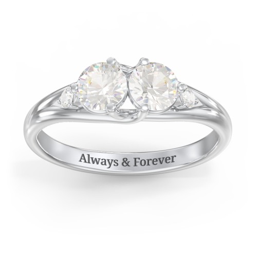 Darling Duo Double Gemstone Ring – Sterling Silver with Cubic Zirconia