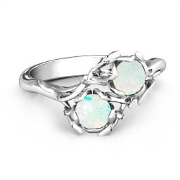 Be-leaf In Love Double Gemstone Floral Ring