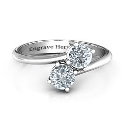 Destined For Love Double Gemstone Ring in 925 Sterling Silver with Cubic Zirconia