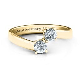 Two Stone Ring With Filigree Settings