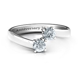 Two Stone Ring With Filigree Settings