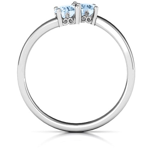 Two Stone Ring With Filigree Settings