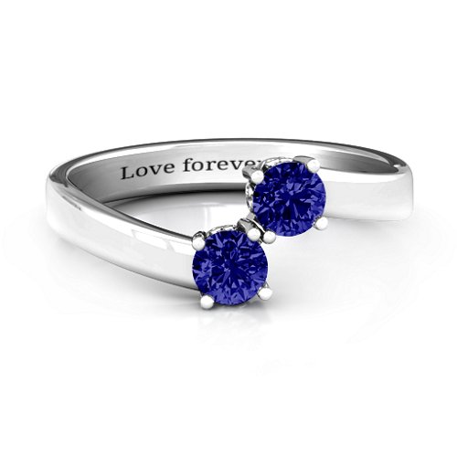 Two Stone Ring With Filigree Settings