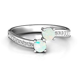 Elegant Accent Two Stone Ring