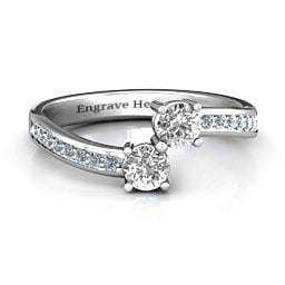 Elegant Accent Two Stone Ring